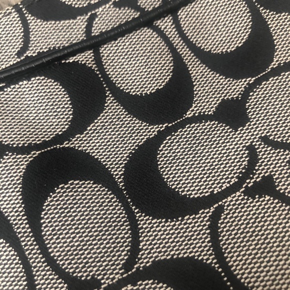 Coach Black Stitched Logo Wristlet - Picture 3 of 8